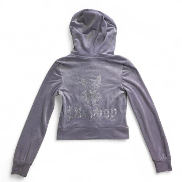 Playboy Rhinestone Zip Up - Picture 6 of 7